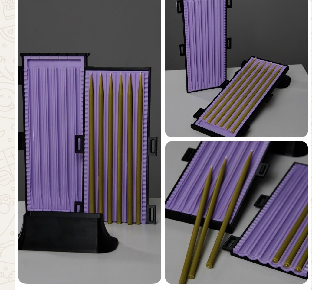 Stampo professionale per candele semplici, 24 x 0,8 cm, 6 candele per colata