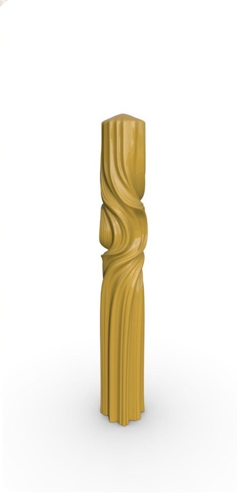 Candela decorativa a torciglione scolpito in cera d'api, 40 x 6 cm, realizzata con lo stampo in silicone