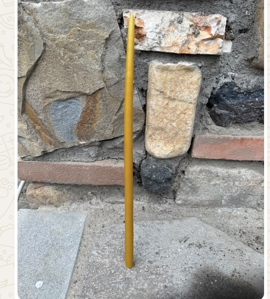 Candela semplice in cera d'api, 35 x 1,4 cm