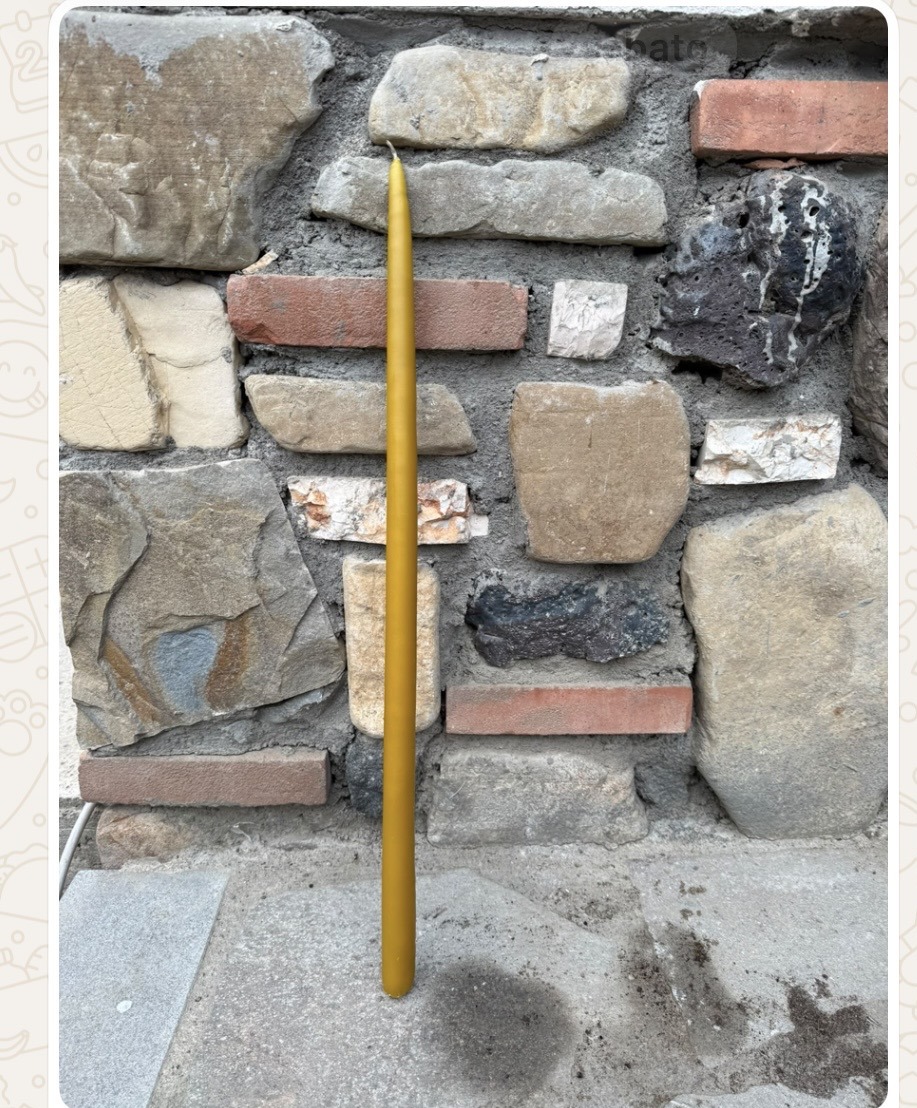 Candela semplice in cera d'api, 45 x 1,4 cm