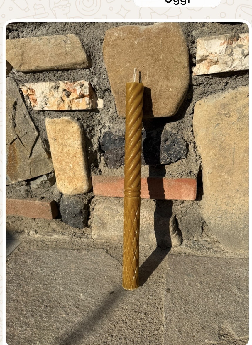 Candela in cera a spirale per Pasqua, battesimi o matrimoni, 40 x 3,8 cm