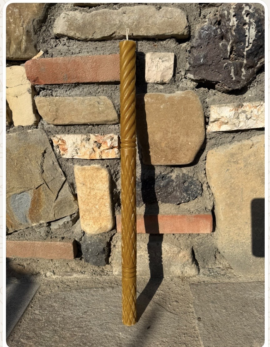 Candela in cera a spirale per Pasqua, battesimo o matrimonio, 60 x 3,8 cm